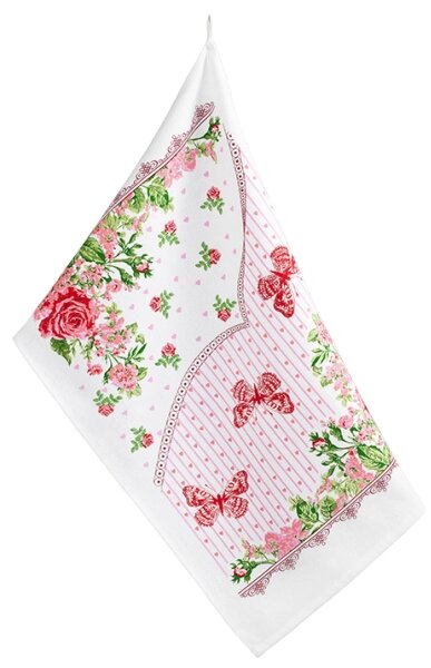 Bellatex Kuchyňská utěrka 1 ks 40x60 cm Jaro růžová, červená, zelená
