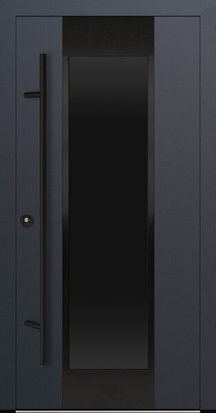 Vchodové dveře s ocelovým opláštěním FM Turen model DS28 blackline Orientace dveří: Levé, otevírání ven, Dekor: Antracit, Standardní rozměr dveří včetně rámu: 98 cm x 208 cm - vnější rozměr rámu
