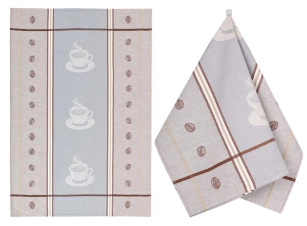 Bellatex Kuchyňská utěrka 1 ks 50x70 cm Espresso hnědá, šedá