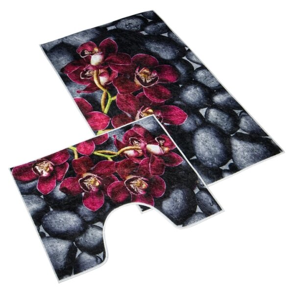 Bellatex koupelnové předložky 3D tisk sada 60x100, 60x50 cm Orchidea