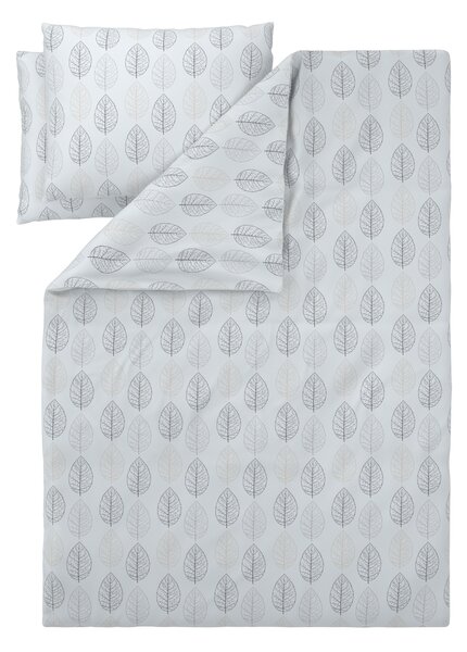 Livarno® Ložní povlečení z jemného flanelu, 200 x 220 cm, 70 x 90 cm (listy/bílá) (100396601001)