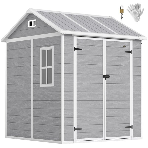 Zahradní domek Outsunny 2,91 m² 181 x 181 x 220 cm s sedlovou stechou