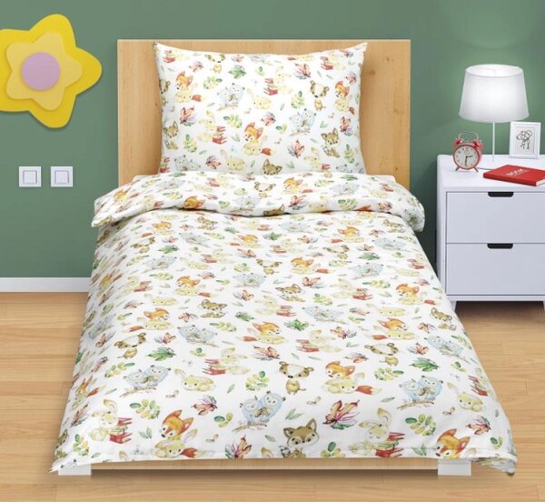 Bellatex Povlečení bavlněné 140x200, 70x90 cm Zvířátko lesní