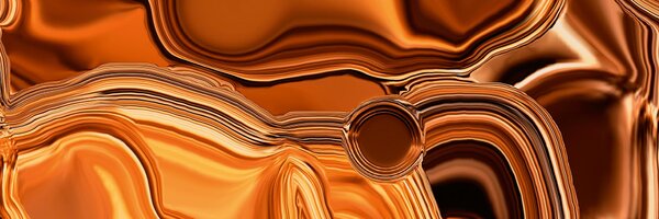DIMEX | Fototapeta do kuchyně Kapalný chromový bronz KI-180-102 | 180 x 60 cm | metalická, hnědá