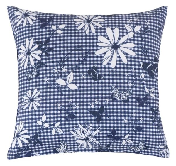 Bellatex Povláček DITA 45x45 cm Kostička s květem modrá