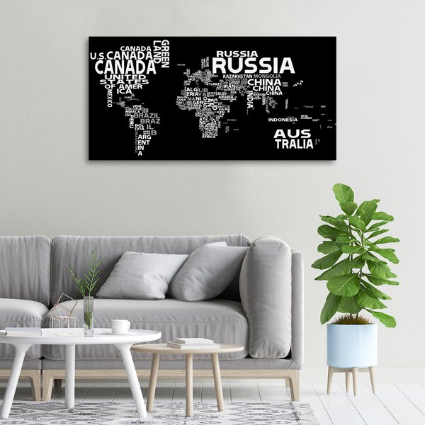 Foto obraz na plátně Mapa světa nápisy oc-102757176