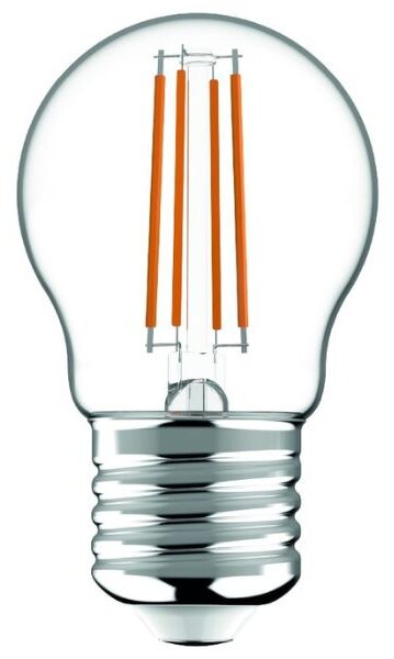 Prémiová retro LED žárovka E27 4,5W 470lm G45 teplá, filament, ekv. 40W, 3 roky