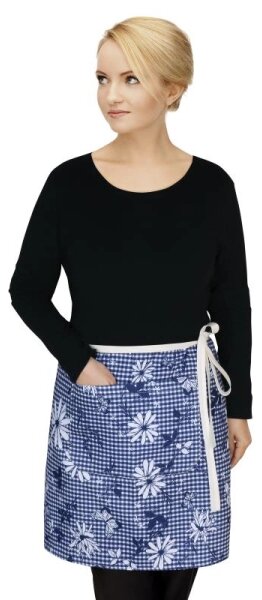 Bellatex Kuchyňská zástěra DITA do pasu 68x50 cm Kostička modrá