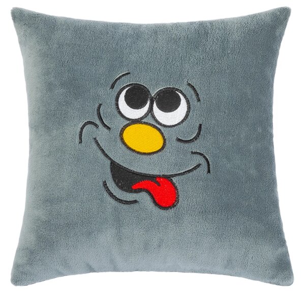 Bellatex Polštářek Smíšek 38x38 cm šedá s výšivkou