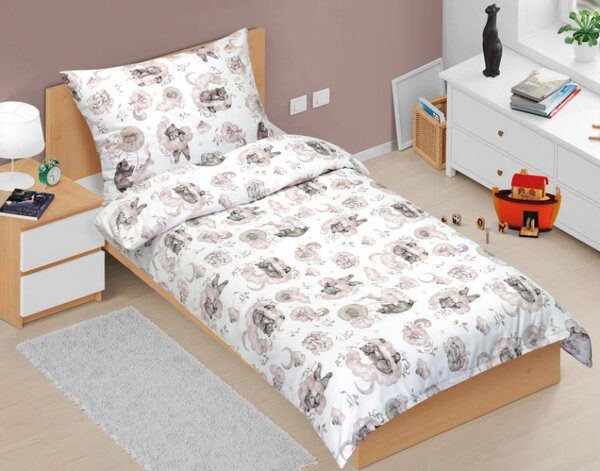 Bellatex Povlečení bavlněné 140x200, 70x90 cm Medvídek spící