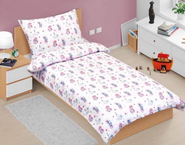 Bellatex Povlečení bavlněné 140x200, 70x90 cm Jednorožec