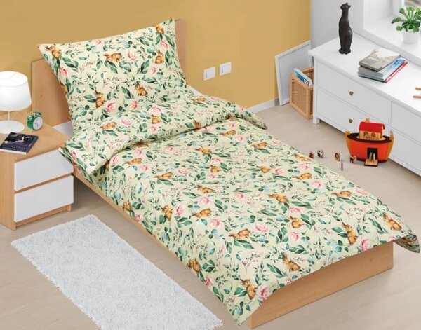 Bellatex Povlečení bavlněné 140x200, 70x90 cm Zajíček v lupení