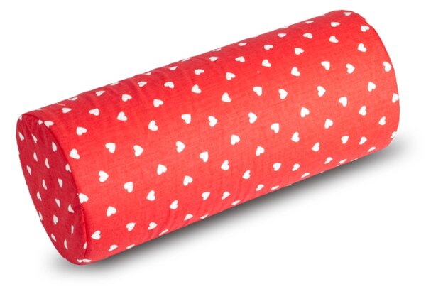 Bellatex Válec Adéla povlak průměr 15 x 35 cm Srdíčko červená, bílá