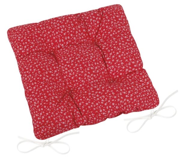 Bellatex Sedák Adéla prošívaný 40x40 cm Kvítek červená