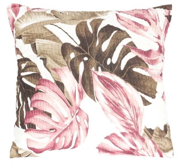 Bellatex Povláček krepový 40x40 cm Monstera růžová, khaki