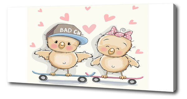 Foto obraz na plátně Ptáci na skateboartdu oc-103019471