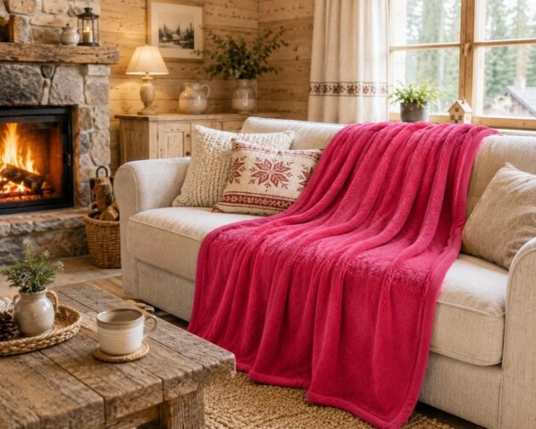 Bellatex Přikrývka Korall micro jednolůžko 150x200 cm Víno Bordová