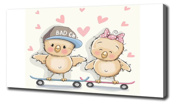 Foto obraz na plátně Ptáci na skateboartdu oc-103019471
