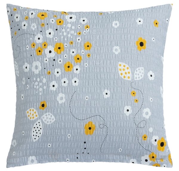 Bellatex Povláček krepový 40x40 cm Kytička šedá