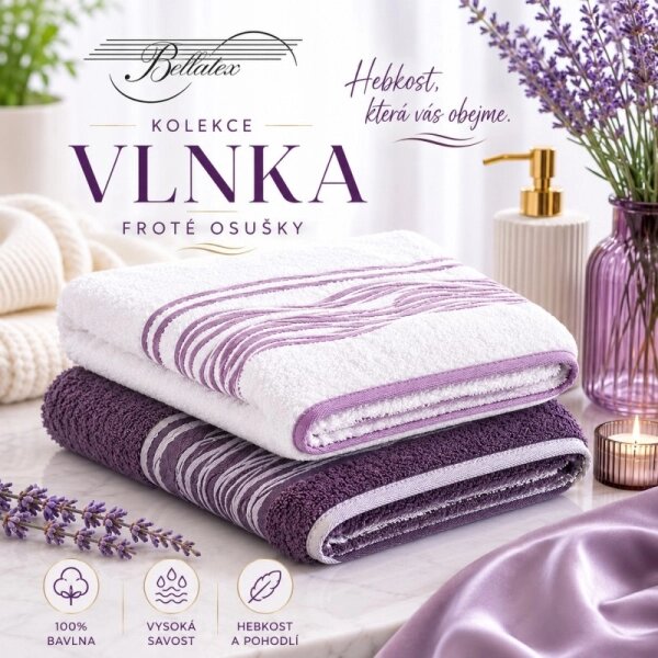 Bellatex Froté osuška 70x140 cm kolekce Vlnka bílá