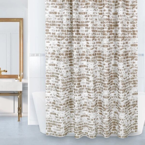 Bellatex Koupelnové závěsy 180x200 cm Zeď hnědá