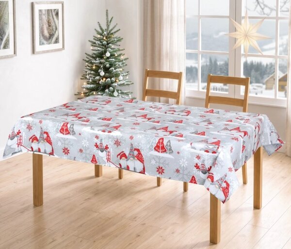 Bellatex Ubrus VÁNOCE 70x70 cm Skřítek Šedá,Červená