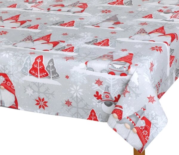 Bellatex Ubrus VÁNOCE 70x70 cm Skřítek Šedá,Červená