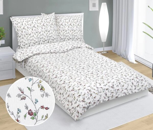 Bellatex Povlečení krepové Větvička rozkvetlá 140x200, 70x90 cm