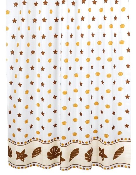 Bellatex Koupelnové závěsy 180x200 cm Mušle hnědá, oranžová