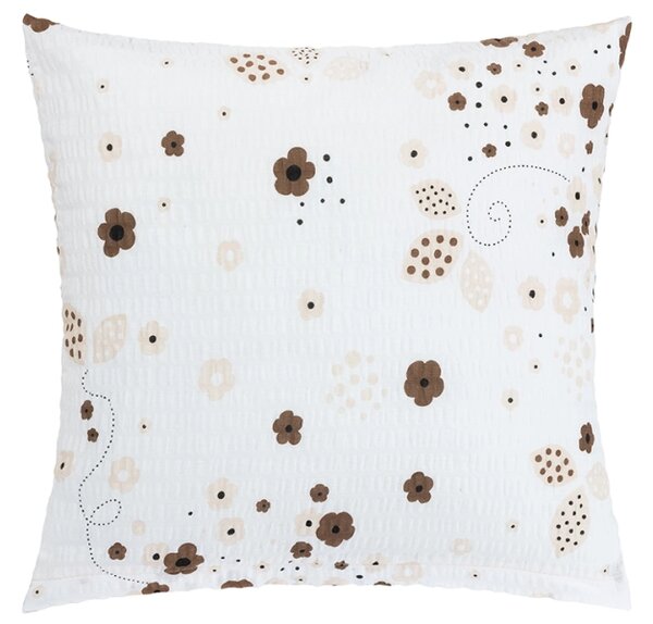 Bellatex Povláček krepový 40x40 cm Kytička hnědá