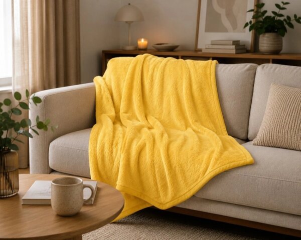Bellatex Přikrývka Korall micro jednolůžko 150x200 cm Žlutá