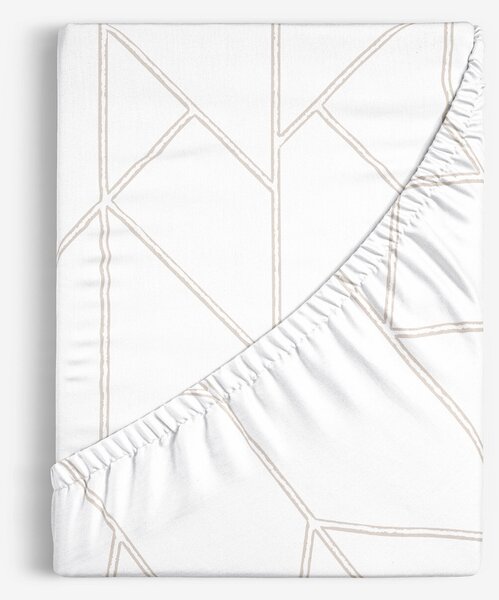 Goldea bavlněné napínací prostěradlo - geometrické linie na bílém 80 x 160 cm