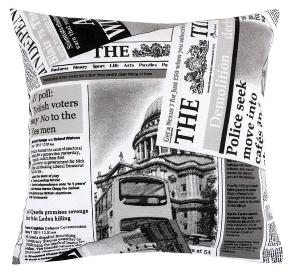 Bellatex Povláček EMA 45x45 cm Noviny černá, bílá