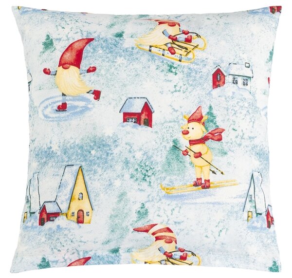 Bellatex Povláček bavlněný vánoce 40x40 cm Skřítek na bruslích
