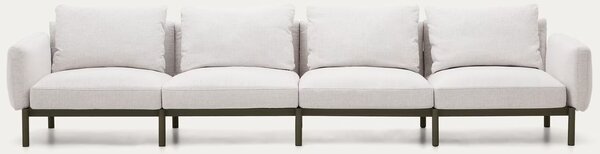 Kave Home Zahradní pohovka Sorells 370 cm se zelenou podnoží
