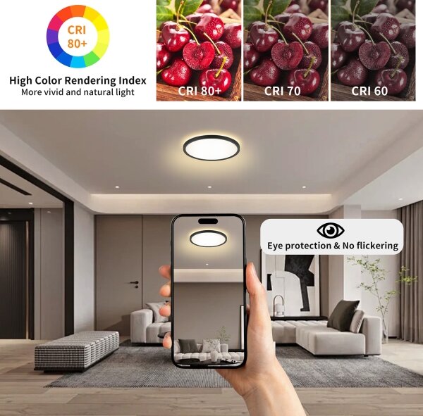 Brilagi - LED Koupelnové svítidlo ULTRA SLIM LED/18W/230V pr. 30 cm černá IP54