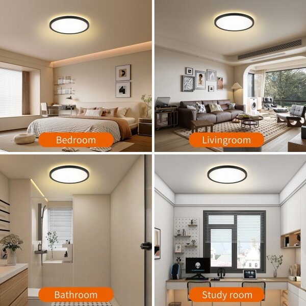 Brilagi - LED Koupelnové svítidlo ULTRA SLIM LED/18W/230V pr. 30 cm černá IP54