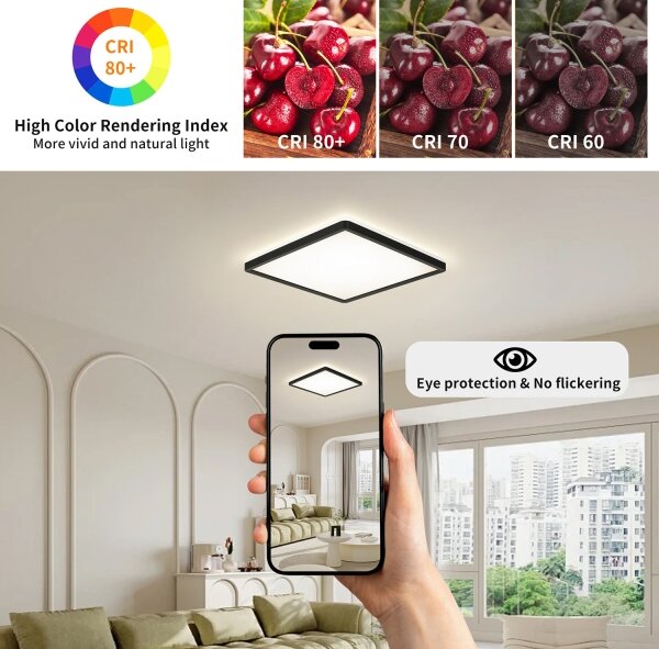 Brilagi - LED Koupelnové svítidlo ULTRA SLIM LED/18W/230V 30x30 cm černá IP54