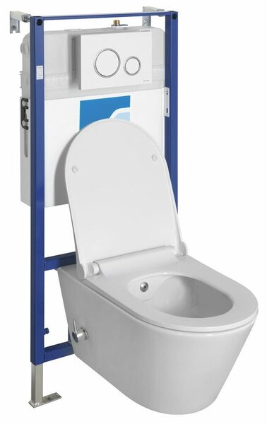 AVVA CLEANWASH závsný klozet, bez okraj, vetn bidetové sprky + splachovací nádrky
