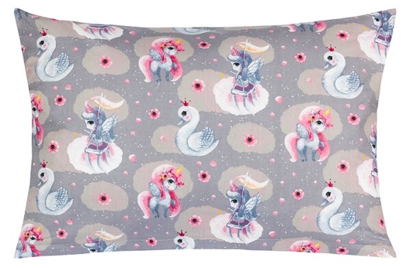 Bellatex Povláček bavlna 40x60cm na zip Jednorožec, labuť