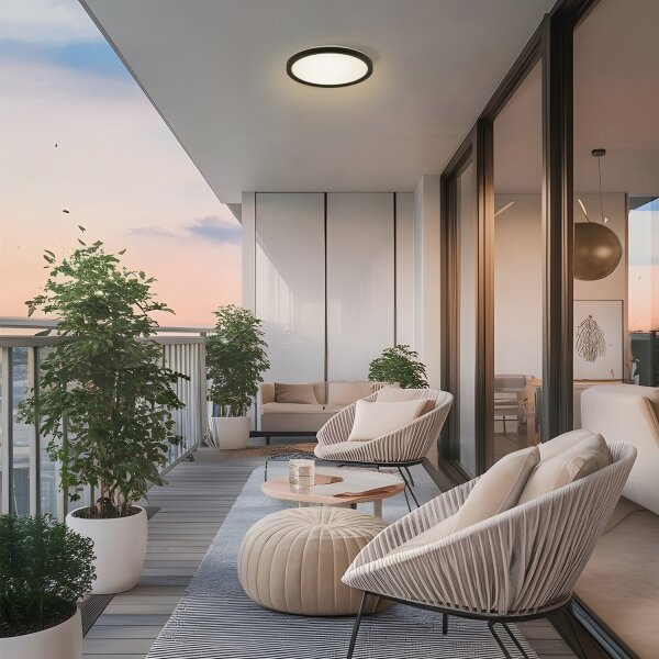 Brilagi - LED Koupelnové svítidlo ULTRA SLIM LED/18W/230V pr. 30 cm černá IP54