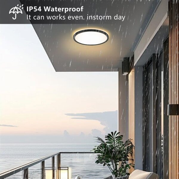 Brilagi - LED Koupelnové svítidlo ULTRA SLIM LED/24W/230V pr. 42 cm černá IP54