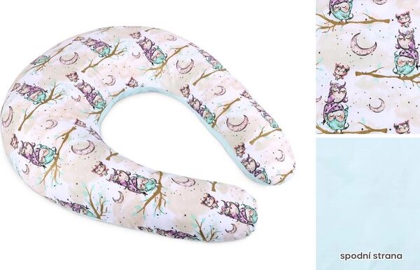 Bellatex Povlak na kojicí polštář na zip po obvodu 180 cm Sovička na větvi