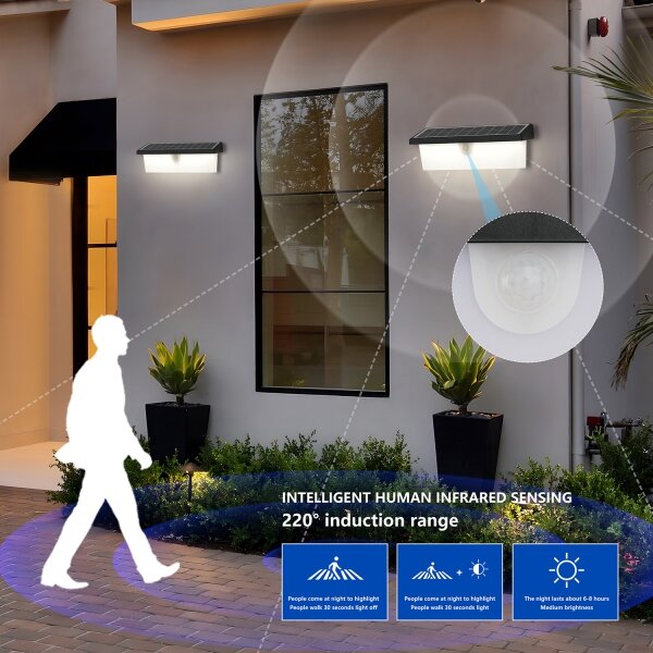 Brilagi - LED Solární nást. svítidlo se senz. SUN RAY LED/6W/3,7V 2200 mAh IP44