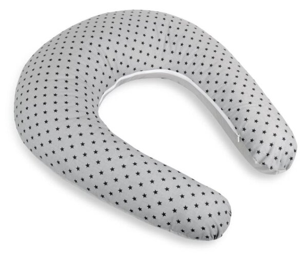 Bellatex Kojicí polštář s povlakem na zip po obvodu 180 cm Hvězdička malá šedá