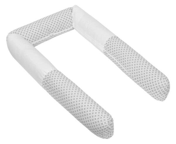 Bellatex Mantinel do dětské postýlky VÁLEC průměr 12x240 cm Kosočtverec šedá, bílá