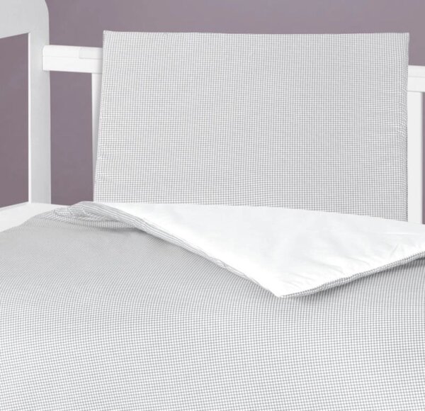 Bellatex Peřinka a polštářek pro kojence 75x100 cm , 42x32 cm Kostička šedá, bílá
