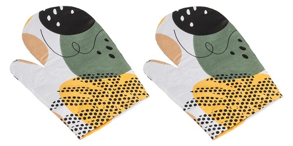 Bellatex Kuchyňská chňapka 2ks 28x18 cm Oblázky Béžová, Khaki, Bílá