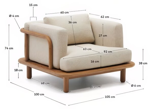 Béžové zahradní křeslo Kave Home Turqueta