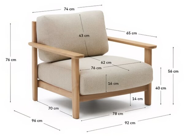 Béžové zahradní křeslo Kave Home Tirant
